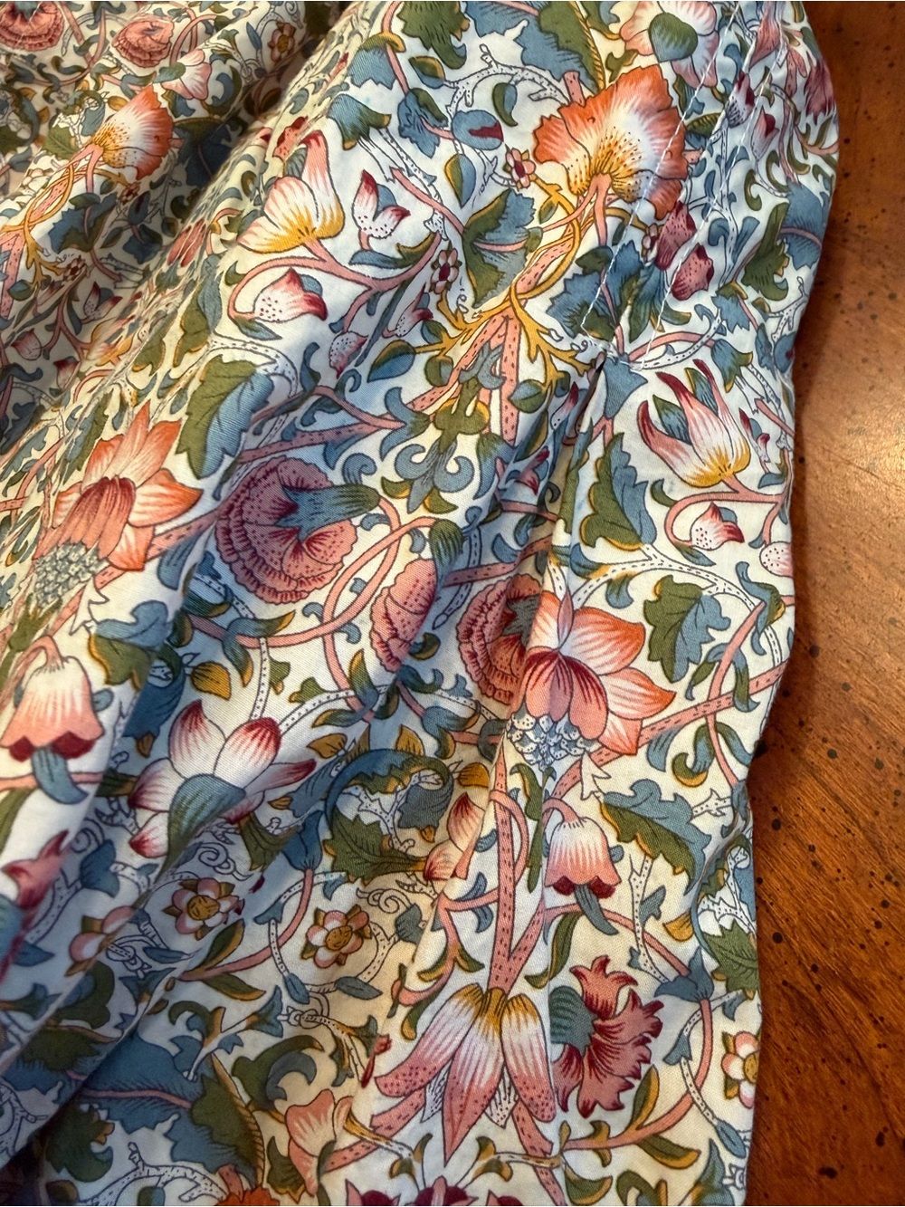 💓💚BURU Floral Smocked Waist Cotton Skirt Women’s Medium Cottagecore Lined💚💓 - Picture 9 of 10